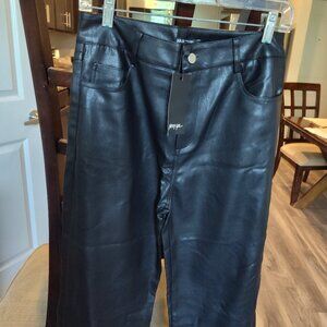 Nasty Gals Faux Leather Wide Leg Pants